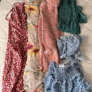 3 dresses , 1 set , 1 romper